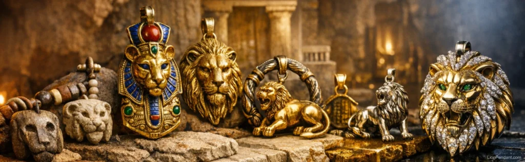 timeline of lion pendants from cave to modern jewelry