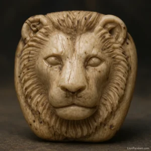 mesopotamian ivory lion head figurine lionpendant