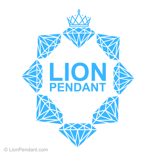 Eight Diamonds Make up a Lion - Design - with text - Lion Pendant