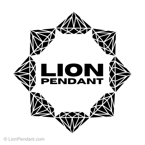 Eight Diamonds Make up a Lion - Design - with text - Lion Pendant